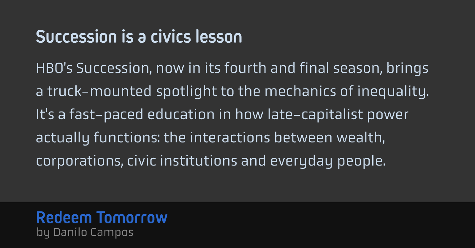 Succession is a civics lesson